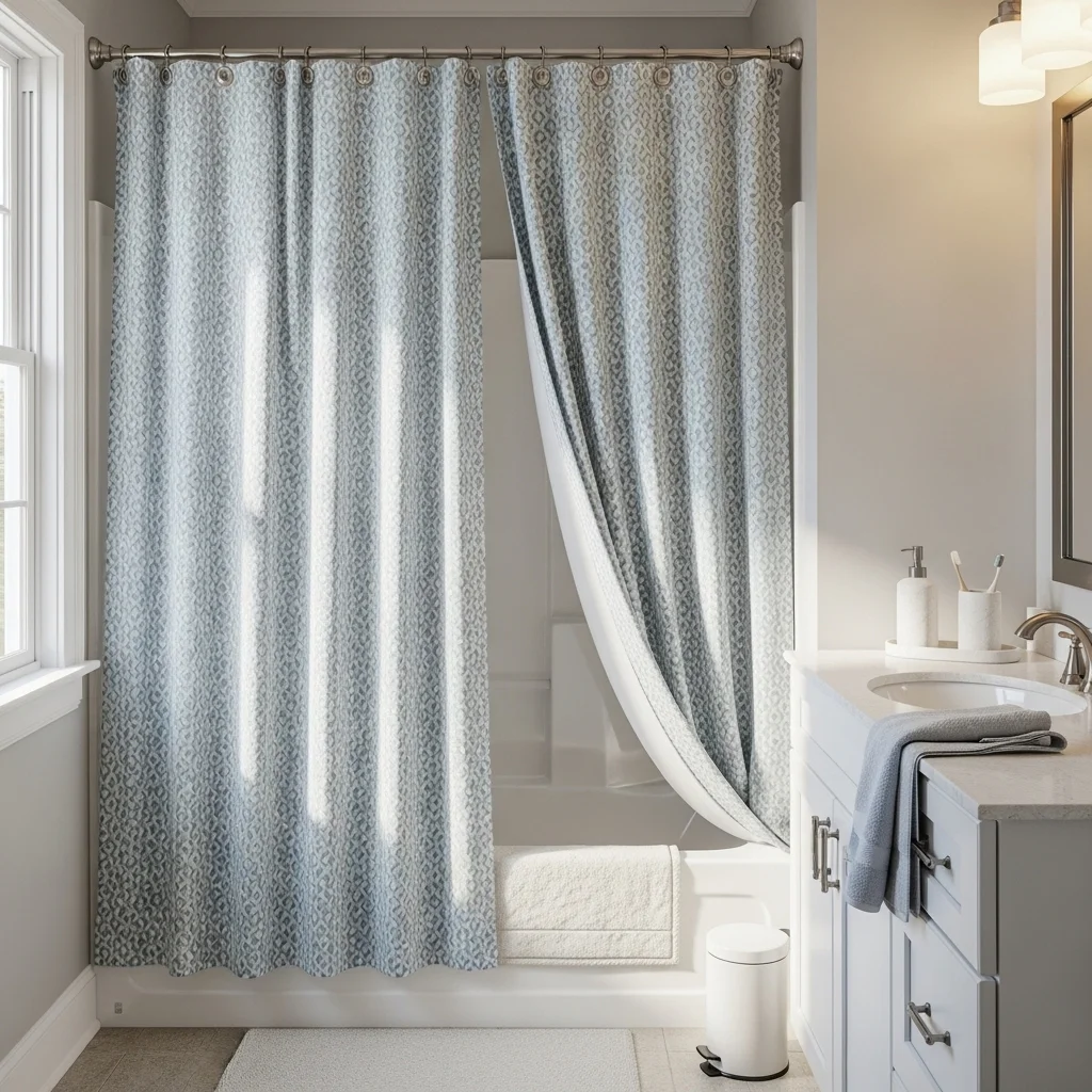 Add a Stylish Shower Curtain and Accessories