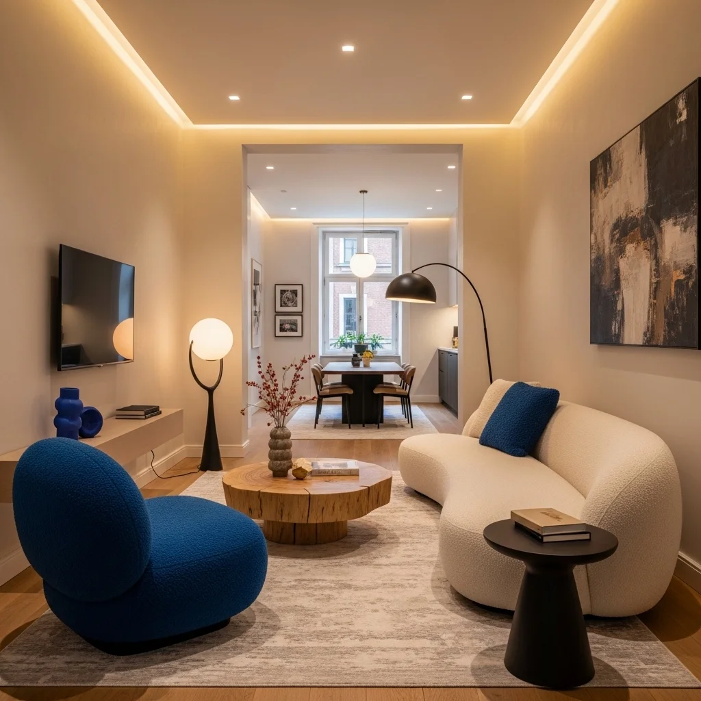 Curved, Low-Slung Furniture for Fluid Flow