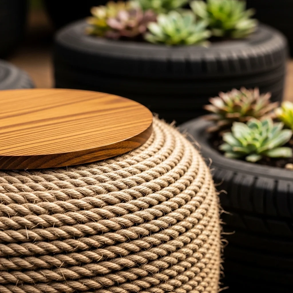 Tire Ottomans and Planters